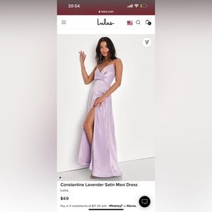 Constantine Lavender Satin Maxi Dress